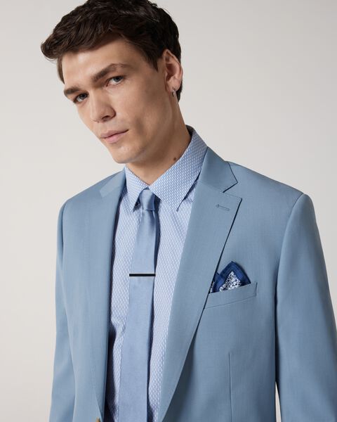 Wool Blend Tailored Jacket, Chalk Blue, hi-res